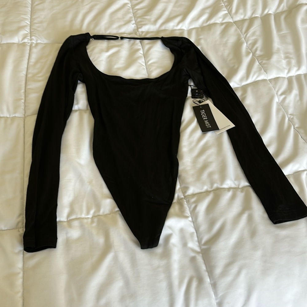 Black, long sleeve bodysuit